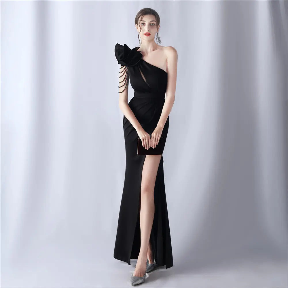 Crafted Flower With Beading Formal Dress Avalabel