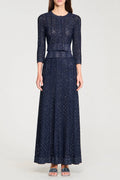alexandra Strass knit cropped cardigan in navy blue Avalabel