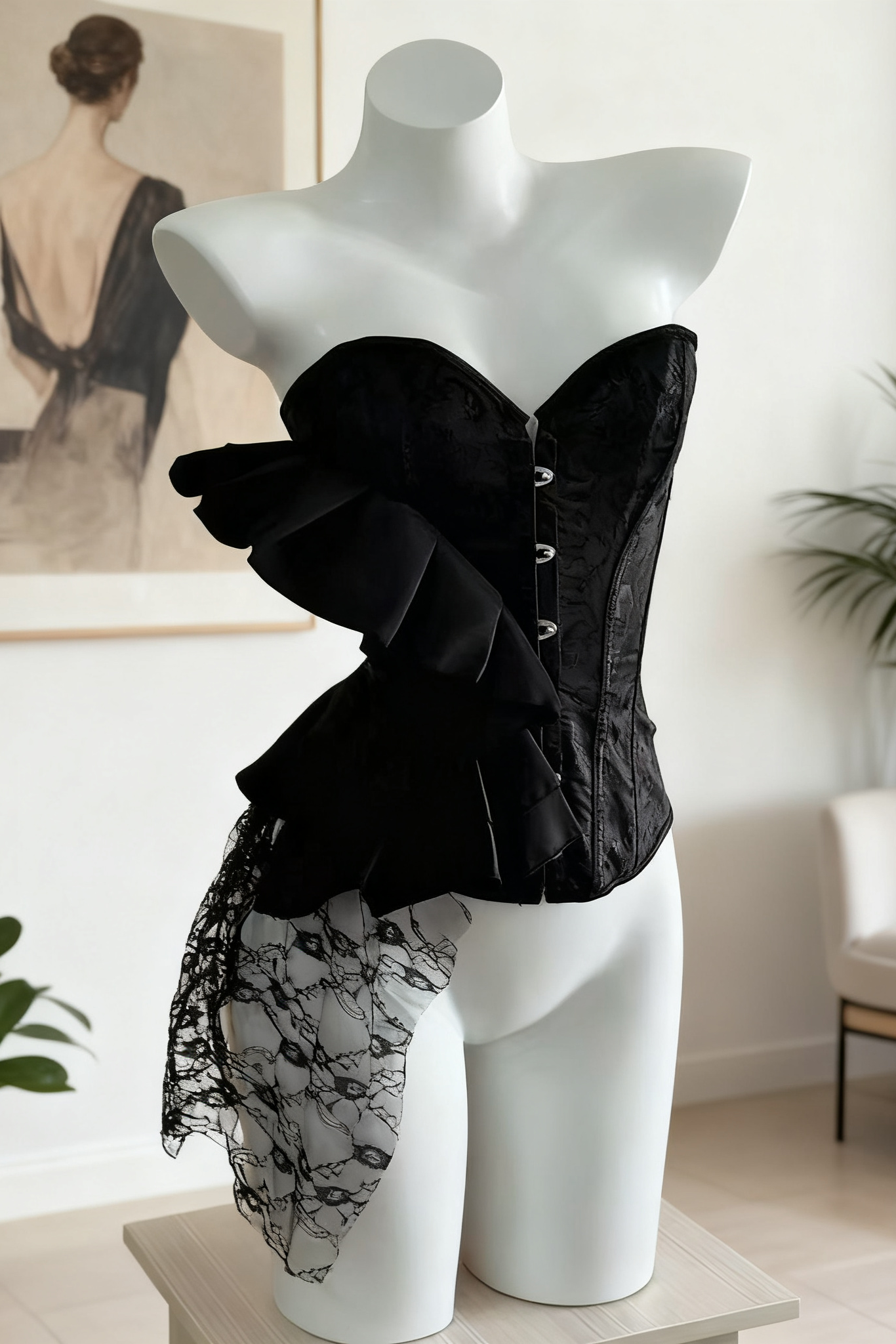 Retro satin STRAPLESS CORSET TOP Avalabel