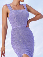 Elegant Sleeveless High Split Prom Dress Avalabel