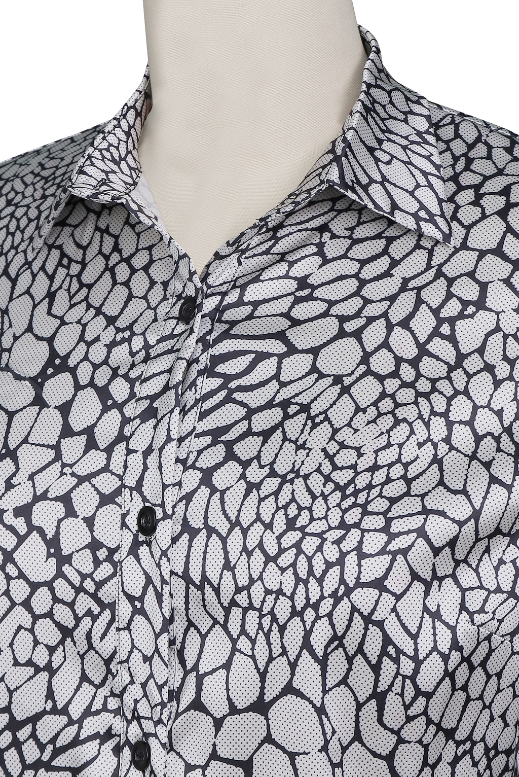 Modern Satin Printed Blouse with Classic Snake Pattern Elegance Avalabel