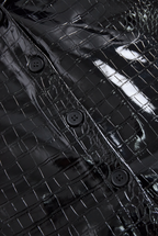 Glossy Black Crocodile Embossed Shirt Avalabel