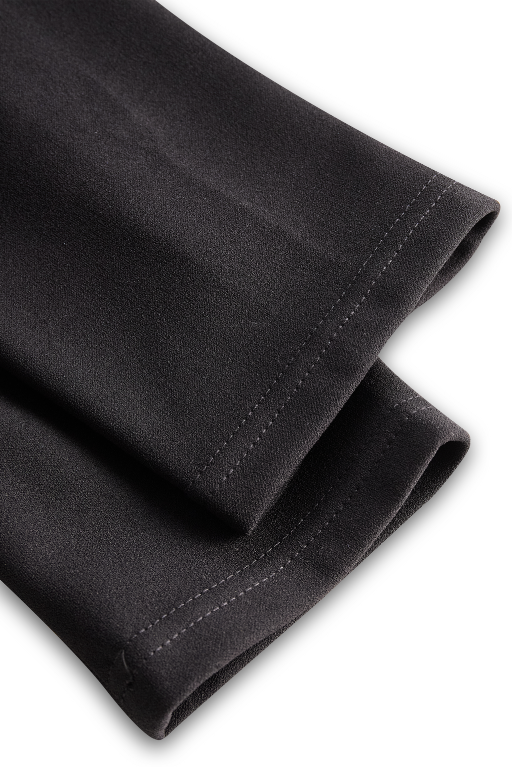 Refined Black Belted Sheath Dress with Mandarin Collar Avalabel