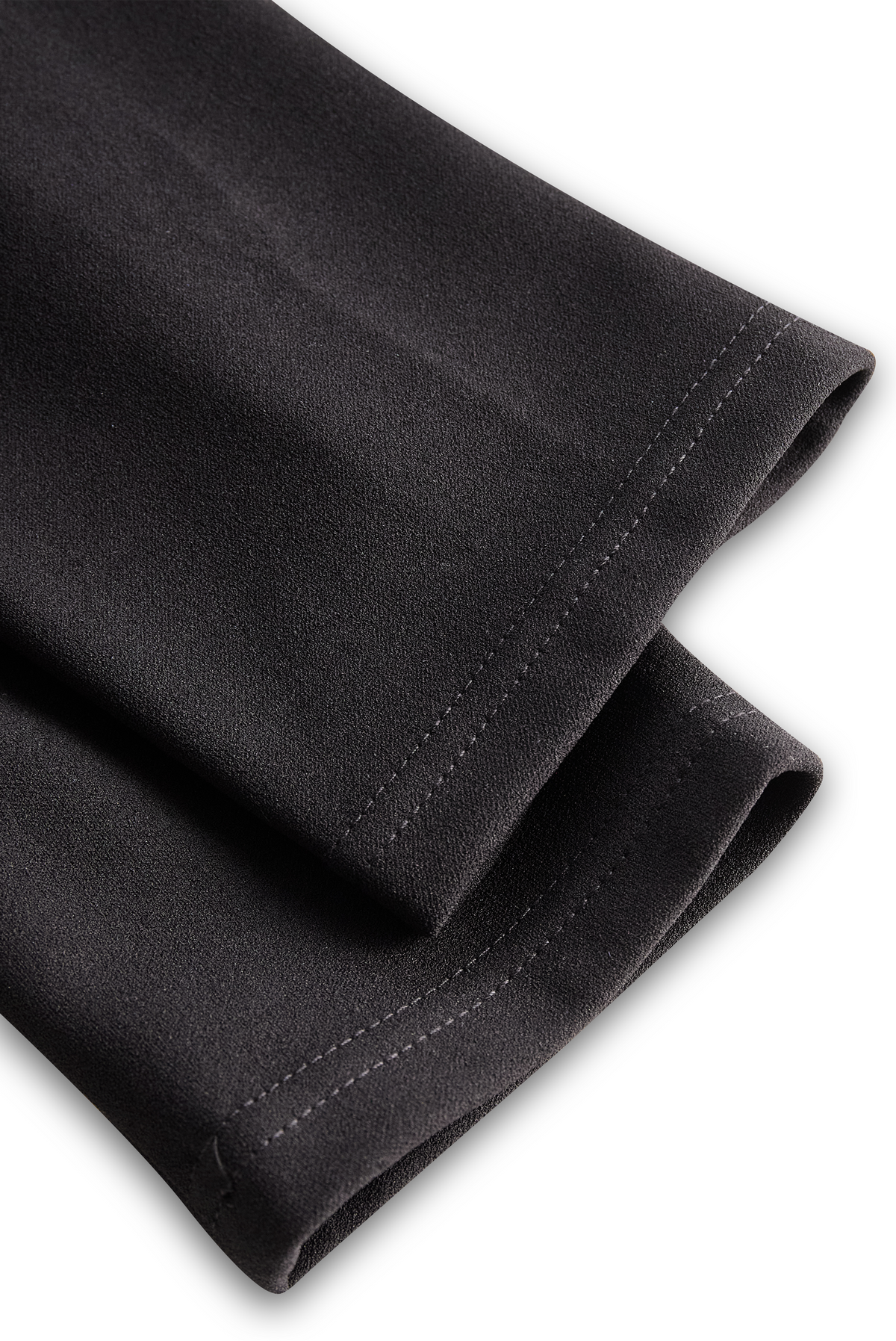 Refined Black Belted Sheath Dress with Mandarin Collar Avalabel