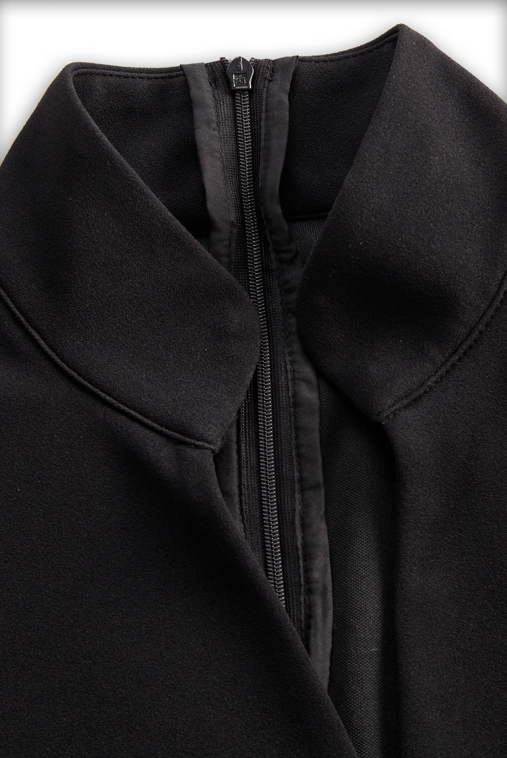 Refined Black Belted Sheath Dress with Mandarin Collar Avalabel