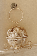 Golden Cinderella Carriage Rhinestone Clutch Avalabel