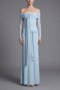 Fern Off Shoulder Mesh Sleeve Chiffon Dress Avalabel
