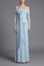 Fern Off Shoulder Mesh Sleeve Chiffon Dress Avalabel