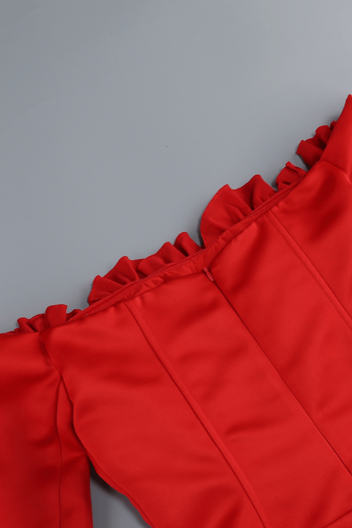 Elsa Red Off Shoulder Ruffle Corset Mini Dress Avalabel