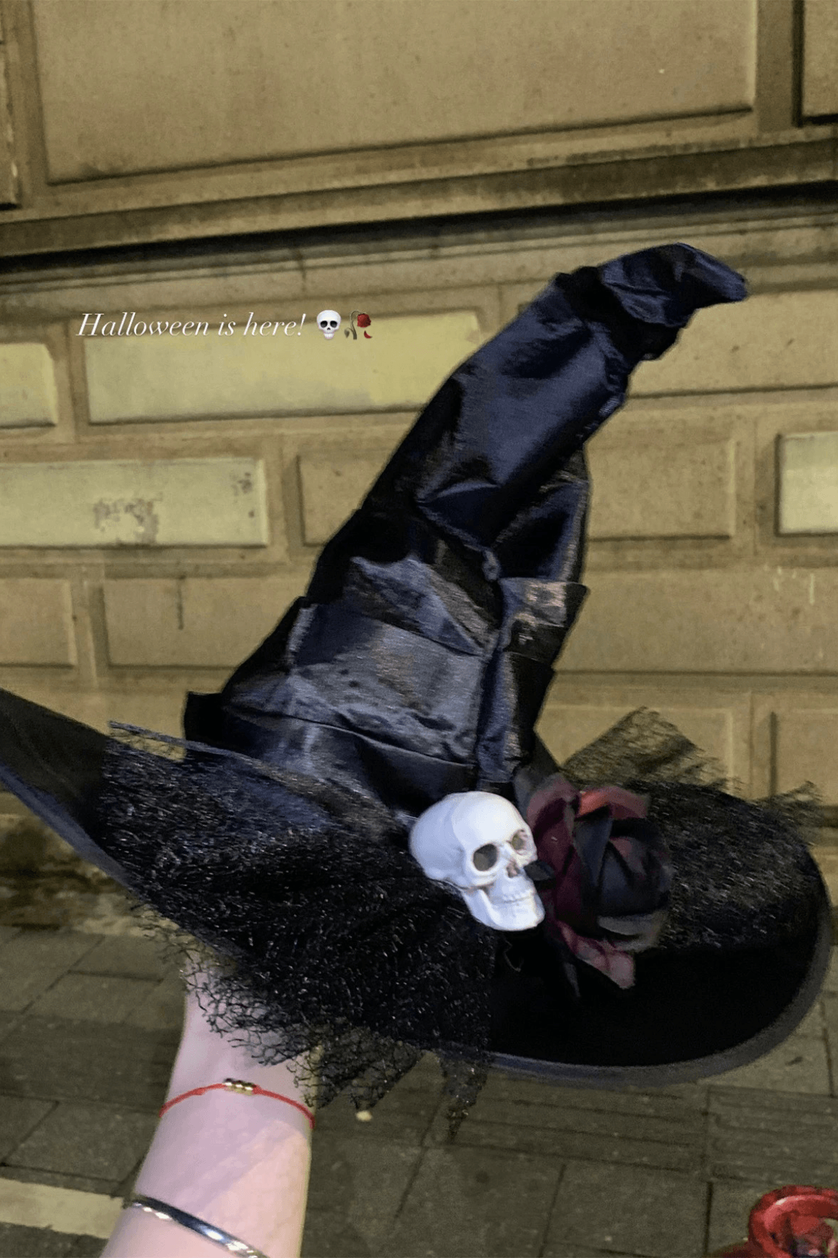 Gothic Witch Hat with Skull and Rose Avalabel