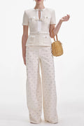 vicky Cream Sequin Knit Top Avalabel