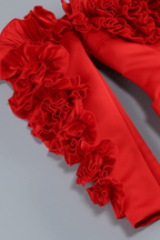 Elsa Red Off Shoulder Ruffle Corset Mini Dress Avalabel