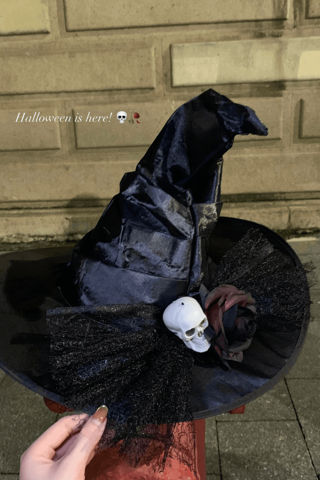 Gothic Witch Hat with Skull and Rose Avalabel