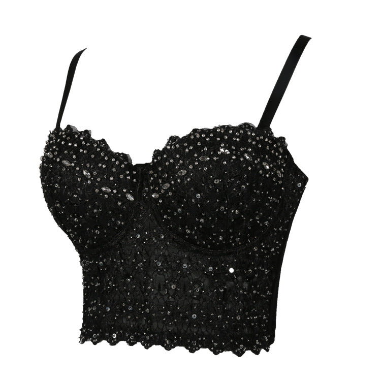 Calista Skin Tone High-end Embroidered Rhinestone-Encrusted Boning Corset Avalabel