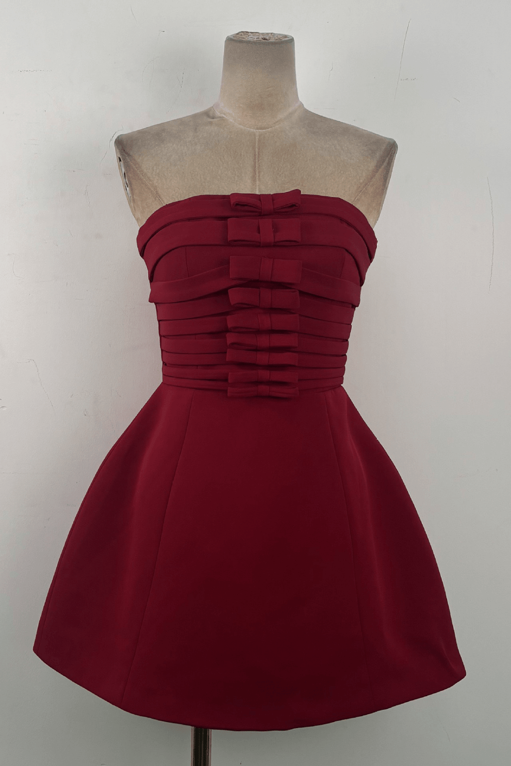 Nicole Red Cape Sleeve Ruched Mini Dress Avalabel