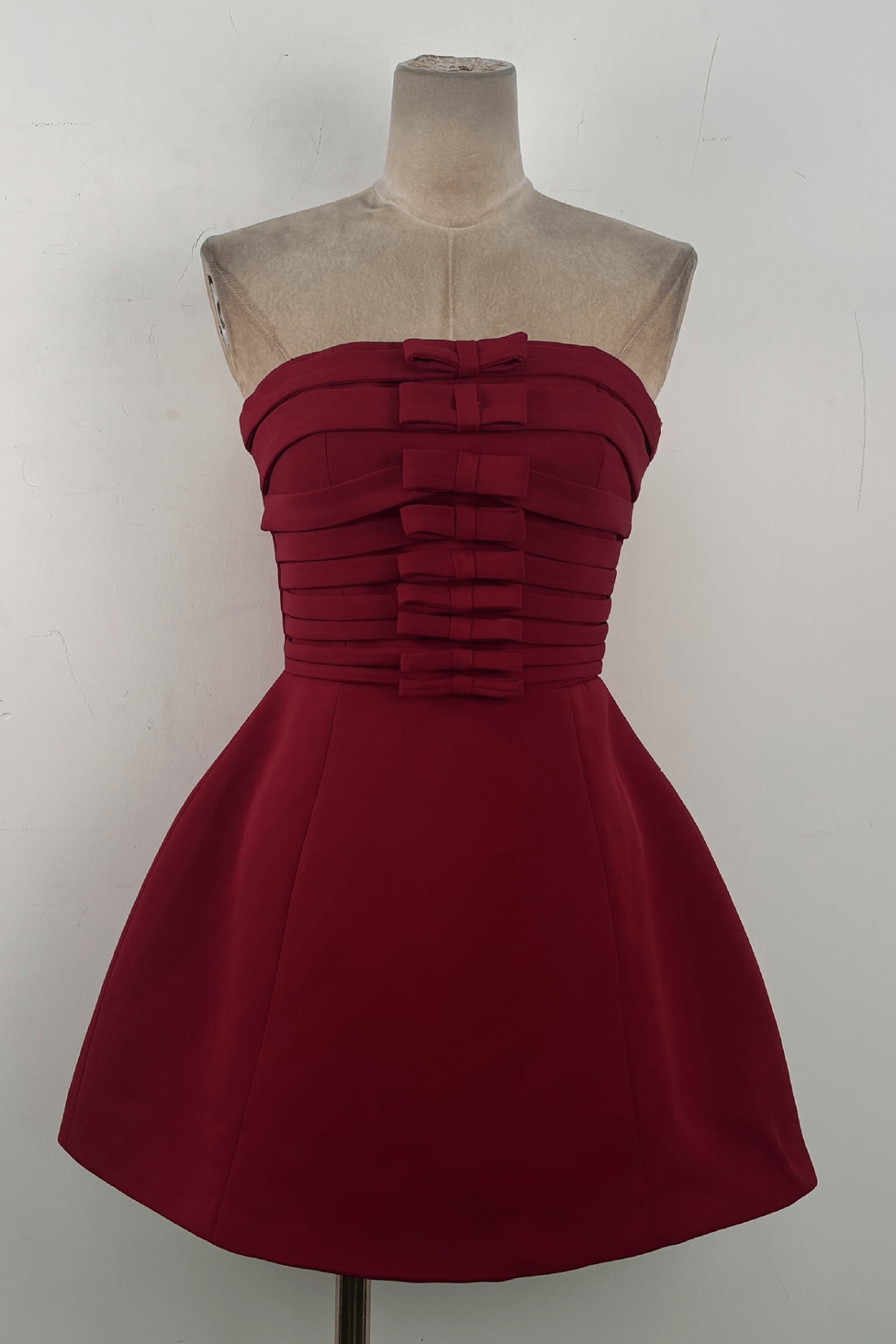 Nicole Red Cape Sleeve Ruched Mini Dress Avalabel