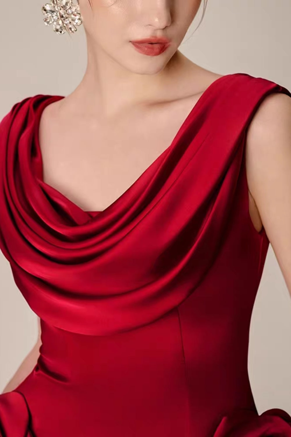 3D Flower Pleated Sleeveless Mini Dress Avalabel