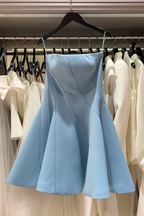 natividad off-shoulder Sleeveless Mini Dress in blue Avalabel