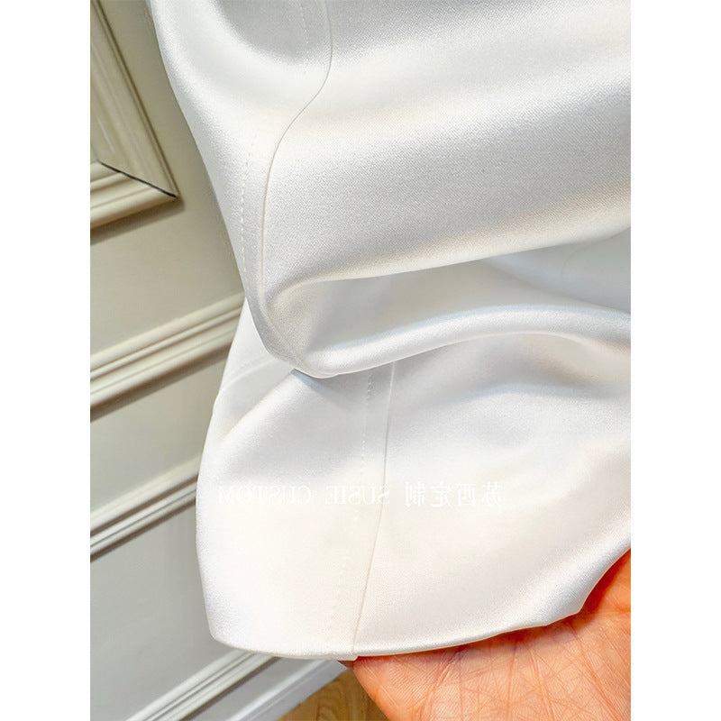 White Bow Embellished Strapless Mini Dress Avalabel