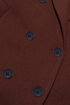 Karin Brown Double Breasted Long Wool Coat Avalabel
