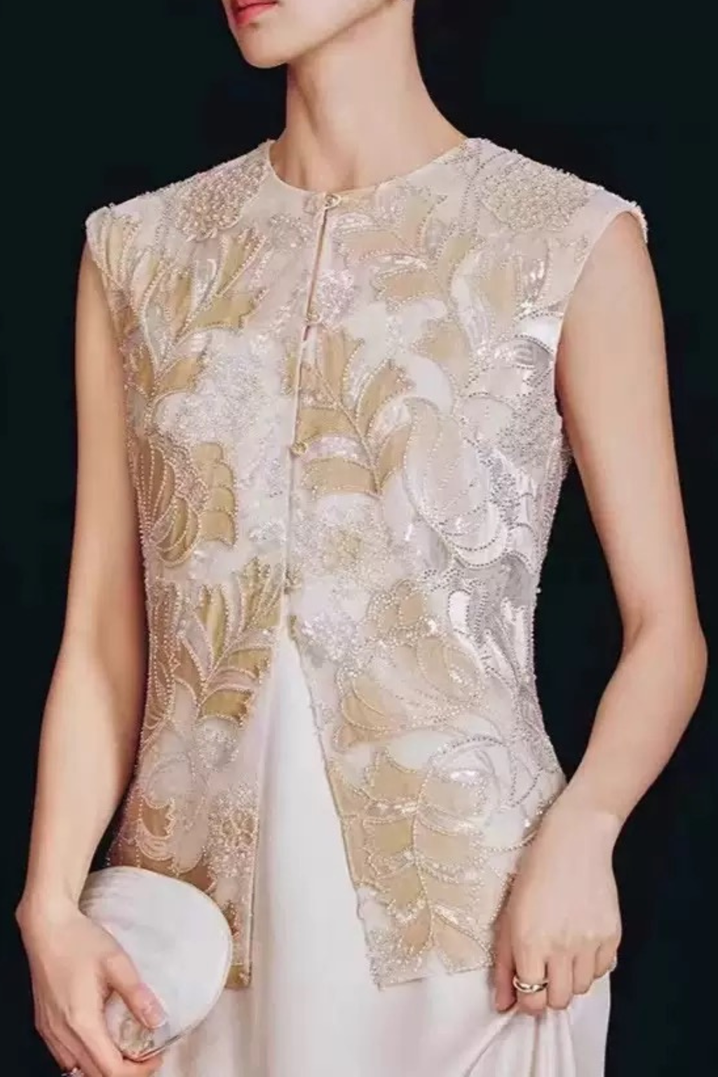 Embroidered Vest Two‑Piece Sleeveless Maxi Dress Avalabel