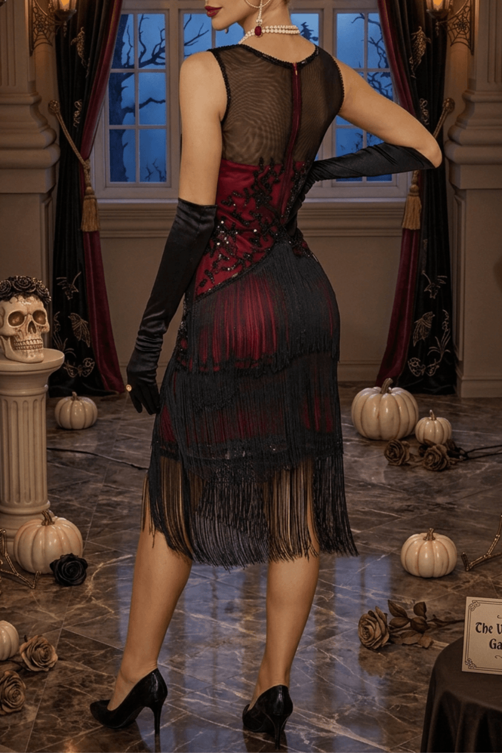 Olive Vintage Flapper Fringe Sleeveless Dress Avalabel