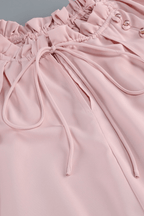 Karin Pink Long Sleeve High Low Ruffle Maxi Dress Avalabel