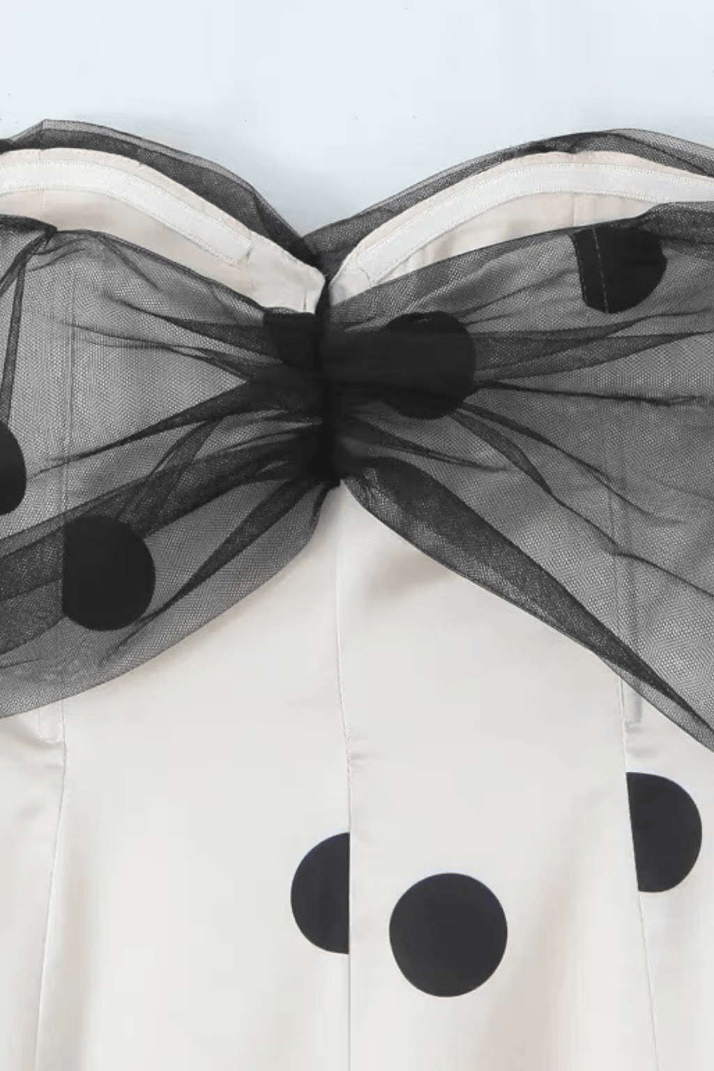 Sophia Ivory Polka Dot Off Shoulder Bow Mini Dress