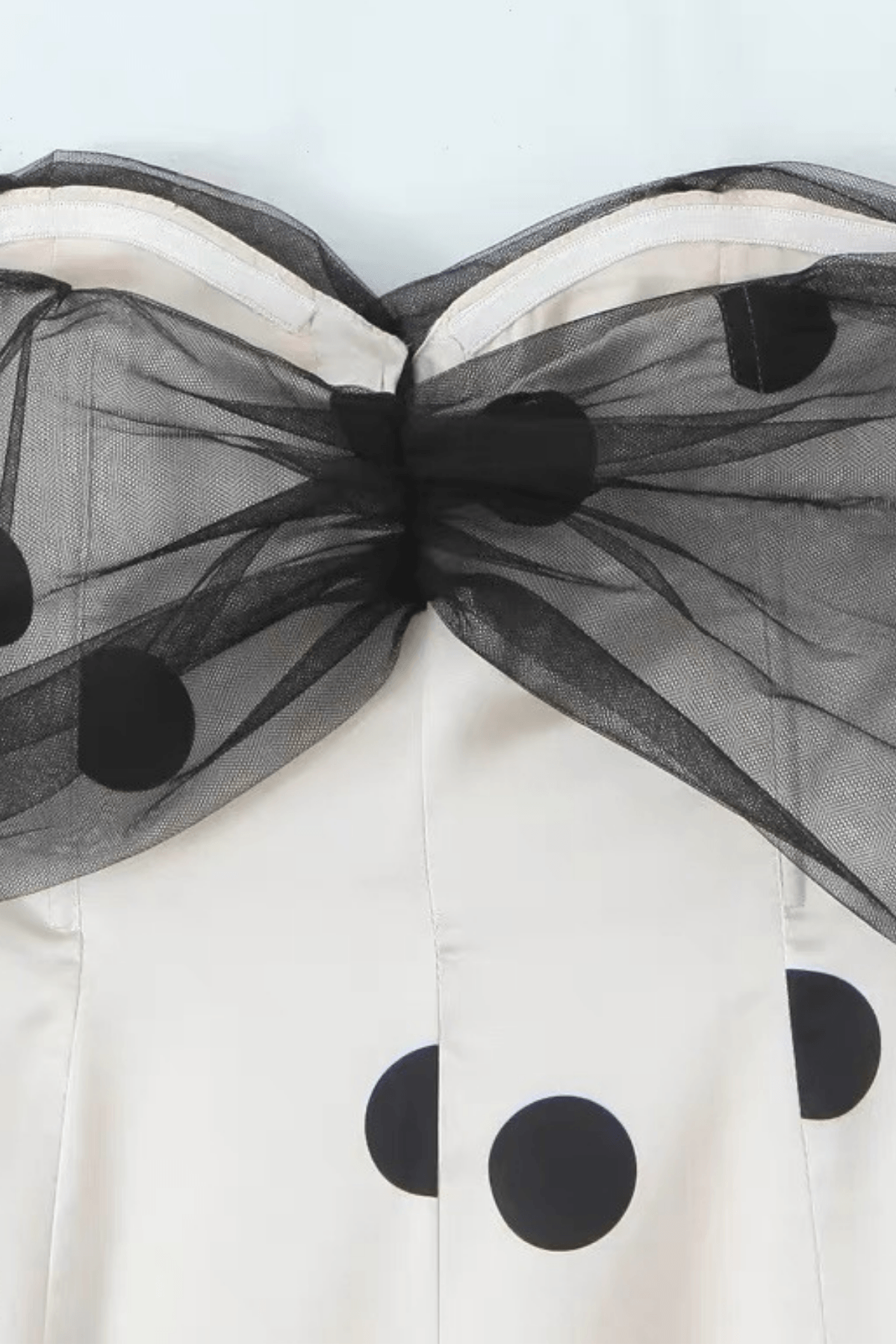 Sophia Ivory Polka Dot Off Shoulder Bow Mini Dress