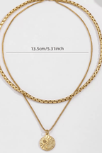 Sun Moon Coin Pendant Layered Gold Necklace Avalabel