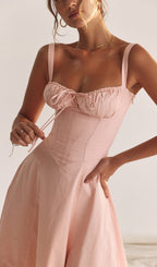 BABY PINK BUSTIER SUNDRESS styleofcb 