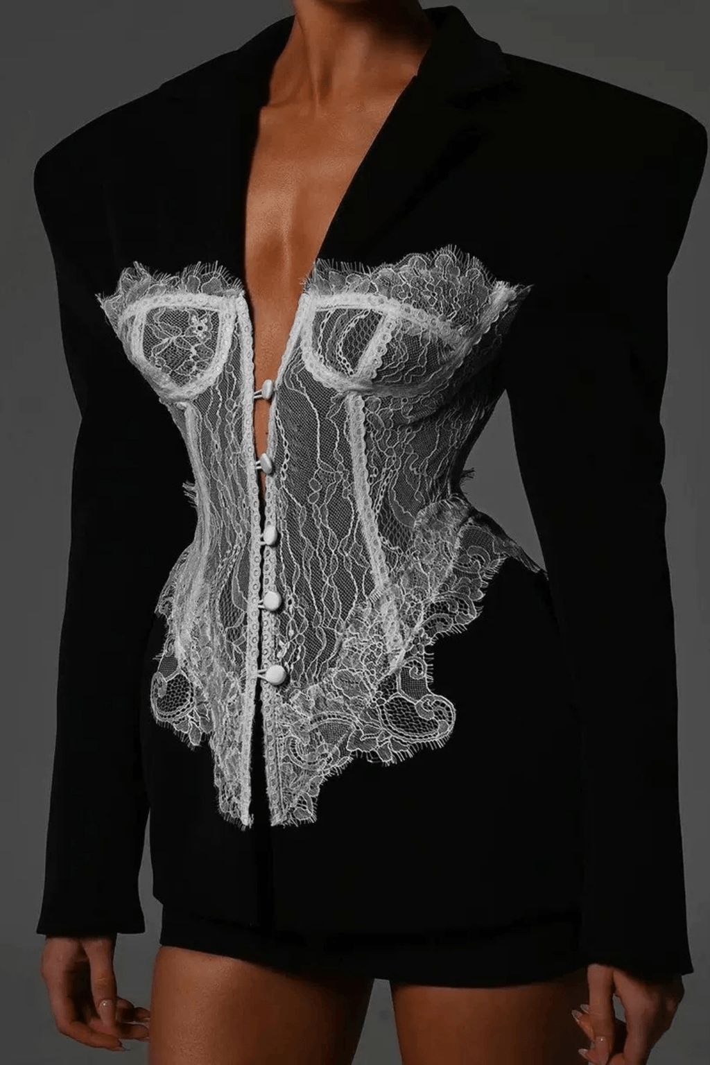 Elsie Black Oversized Structured Blazer Avalabel