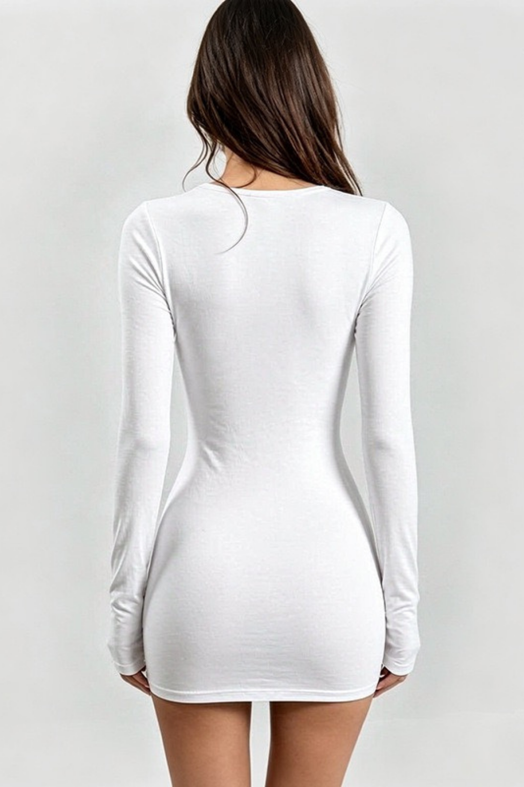 Flora Long Sleeve Cutout Metal Ring Bodycon Dress Avalabel