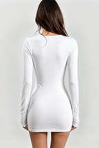 Flora Long Sleeve Cutout Metal Ring Bodycon Dress Avalabel