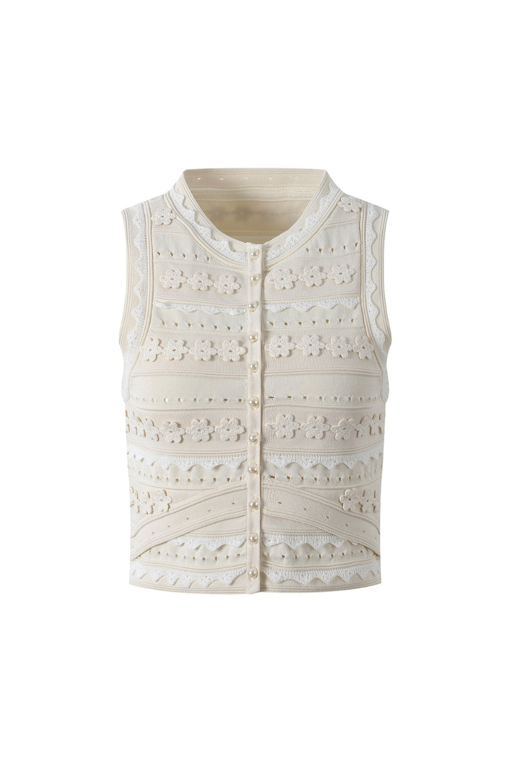 Crochet Top in Ecru Avalabel