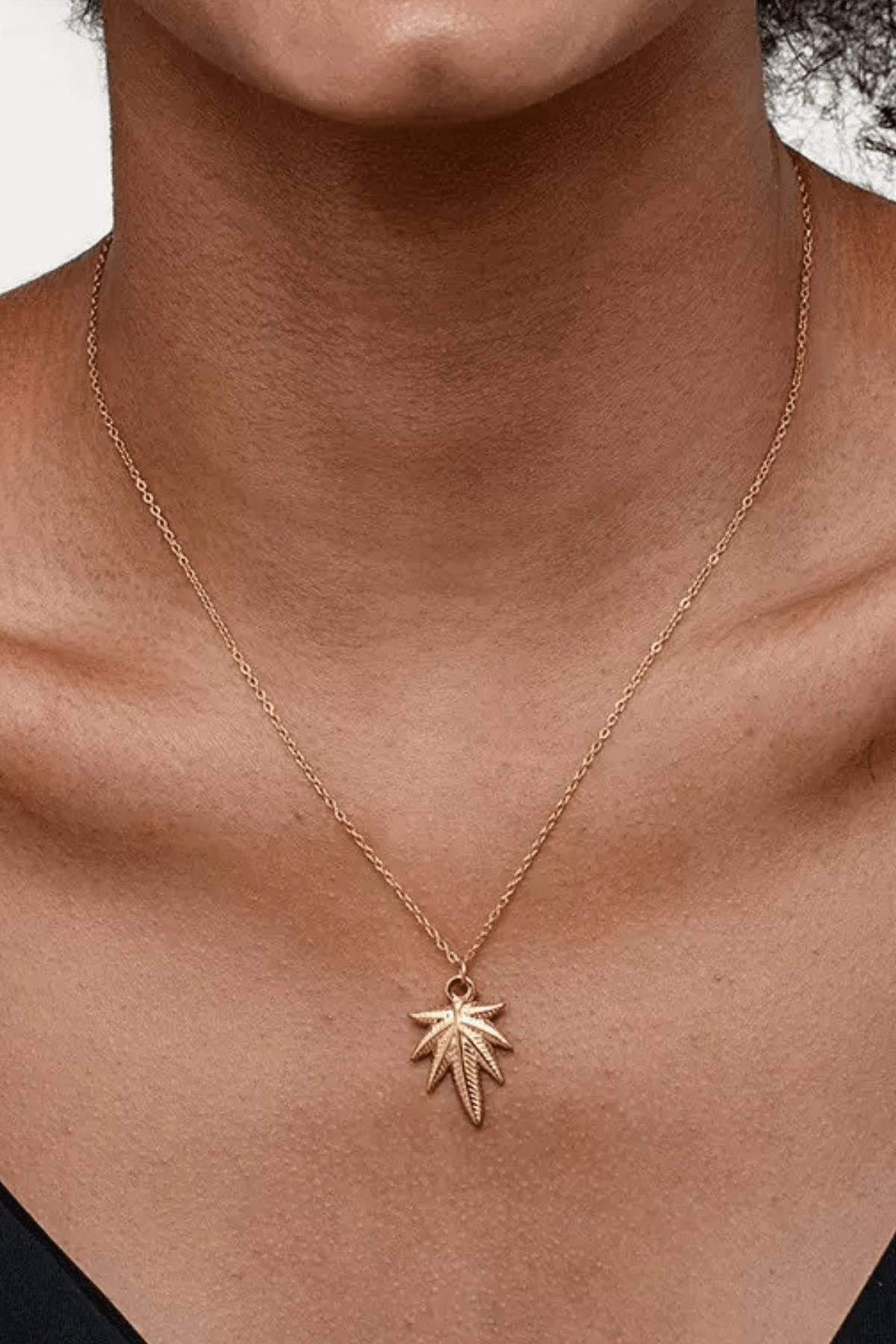 Gold Maple Leaf Pendant Dainty Chain Necklace Avalabel