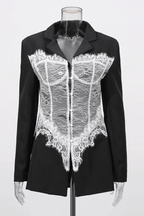 Elsie Black Oversized Structured Blazer Avalabel