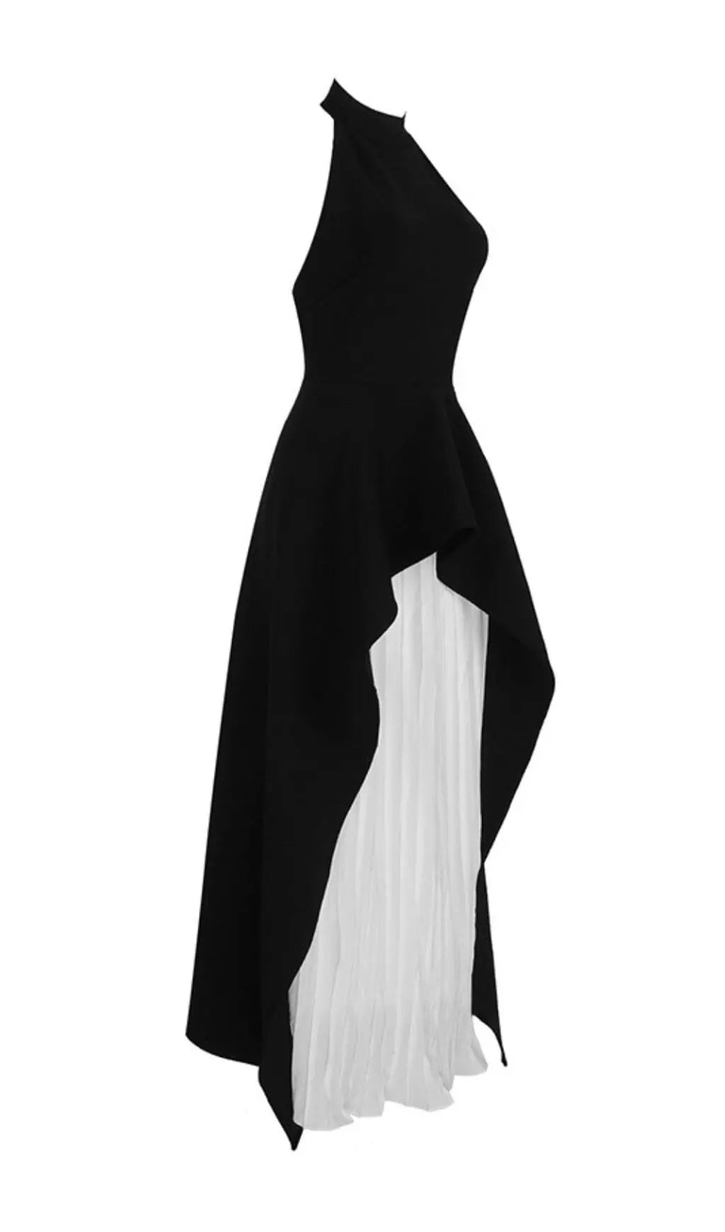 BANDAGE HIGH NECK PLEATED PEPLUM MAXI DRESS Avalabel