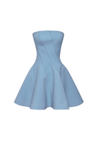 natividad off-shoulder Sleeveless Mini Dress in blue Avalabel