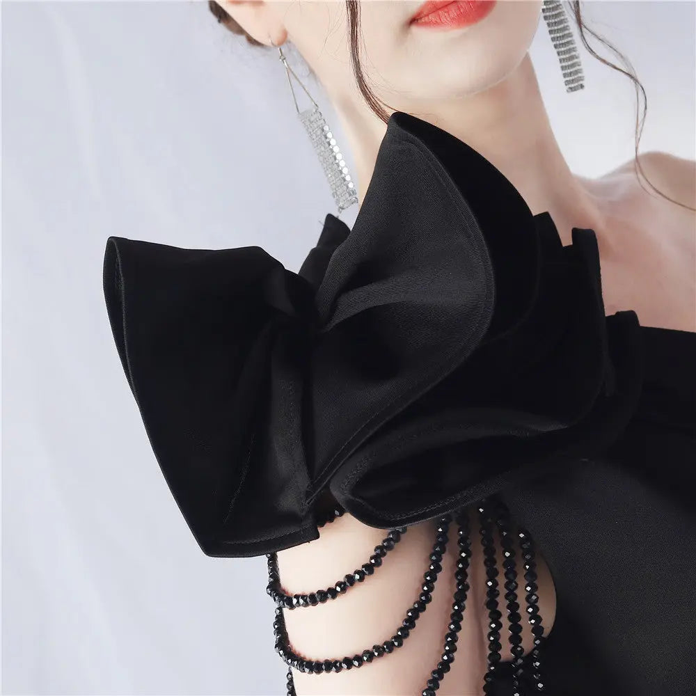 Crafted Flower With Beading Formal Dress Avalabel