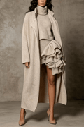 Candy Beige Knit Long Cardigan Coat Avalabel