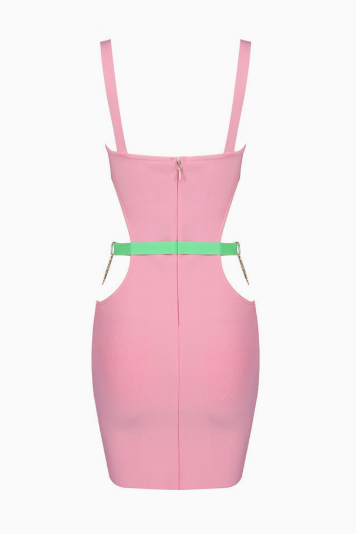 Bella Color-Block Bodycon Dress with Gold Shell Accents Avalabel