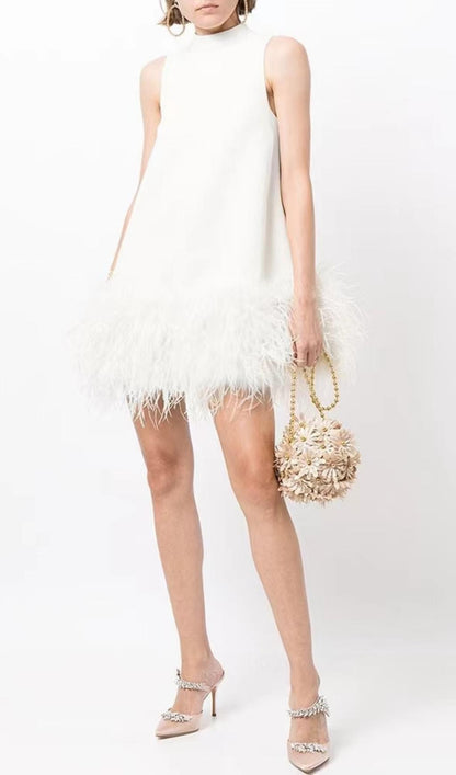 FEATHER MINI DRESS