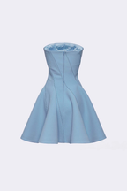 natividad off-shoulder Sleeveless Mini Dress in blue Avalabel