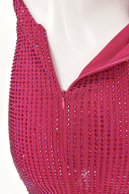 Elle Pink Rhinestone Halter Neck Bodycon Mini Dress Avalabel
