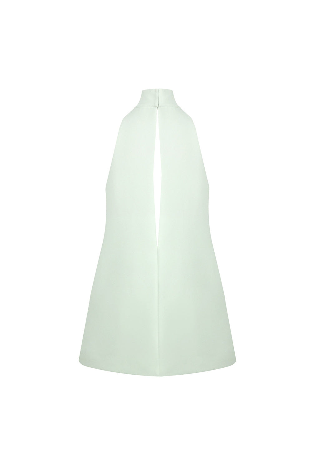 V-Neck Cutout Backless Crepe Halter Dress - Celadon Avalabel