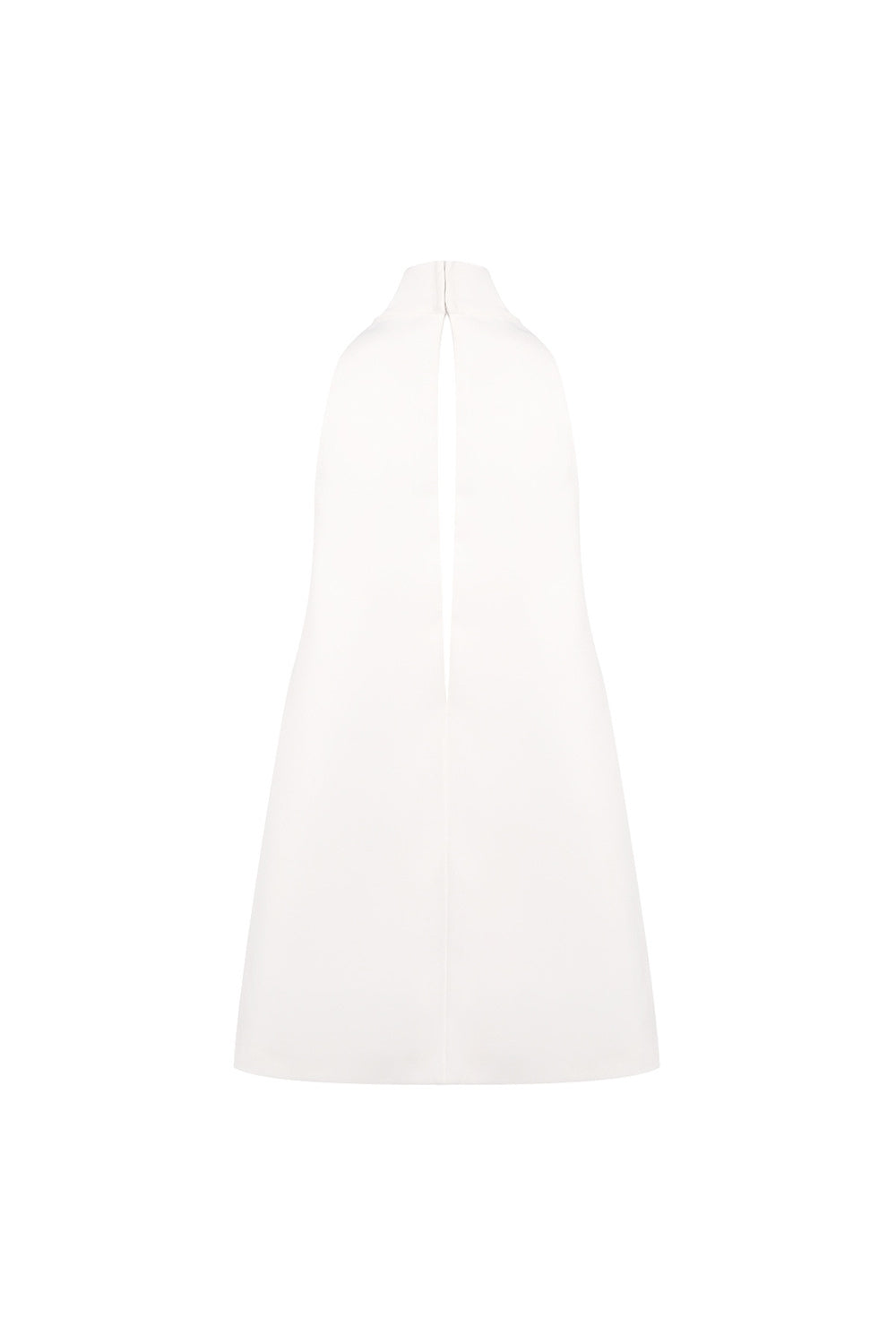 V-Neck Cutout Backless Crepe Halter Dress - White Avalabel