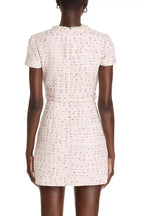 Embellished Bouclé Mini Dress in Pink Avalabel