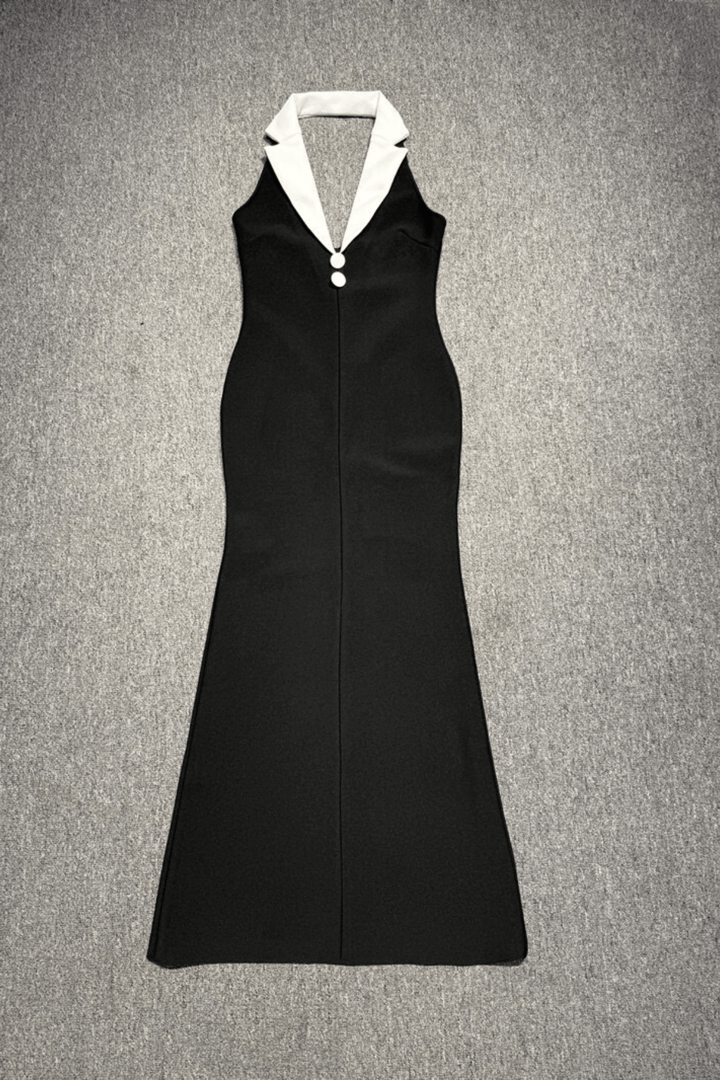 Stella Contrast Lapel Halter Mermaid Evening Dress Avalabel