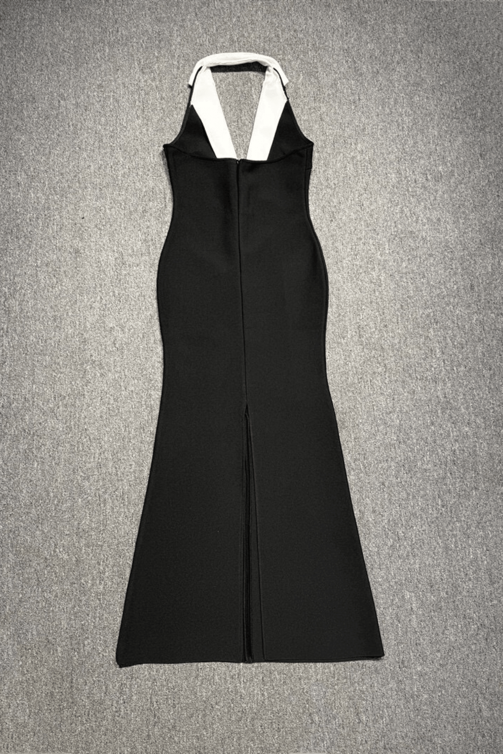 Stella Contrast Lapel Halter Mermaid Evening Dress Avalabel